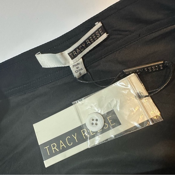 Tracy Reese One Shoulder Top Blouse Black Open Sleeve Side Button Up - Picture 4 of 11